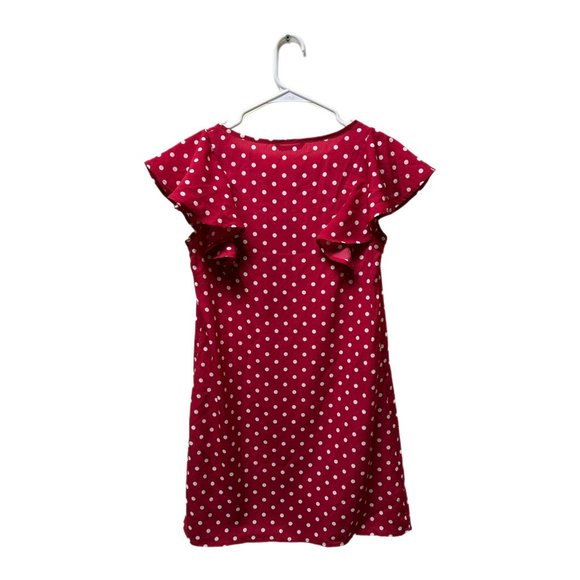 Shein Red Keyhole Neck Dress with White Dots, XS, Pre-owned - Picture 2 of 6